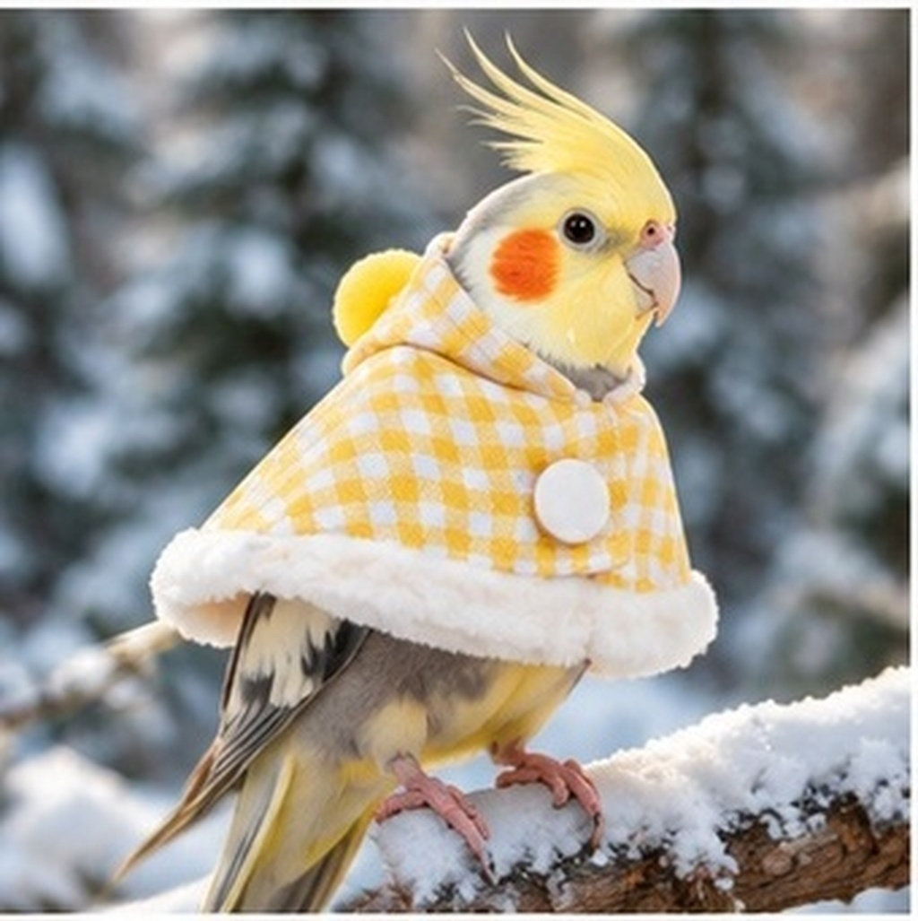 Outdoor Adventure Outfit - Plaid Bird Cape for Parrots Cockatiels