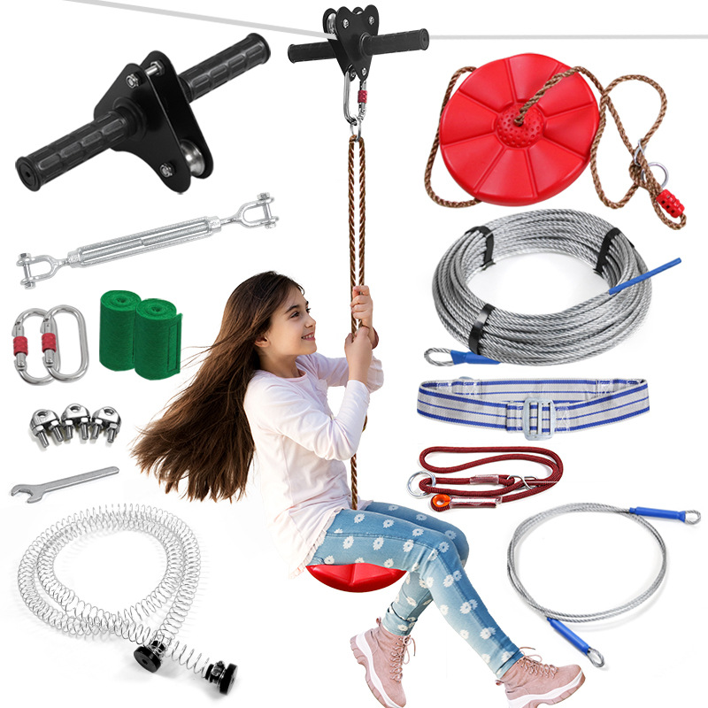 Outdoor Adventure Kit For Kids - Zipline Kit, Outdoor Park Zip Line